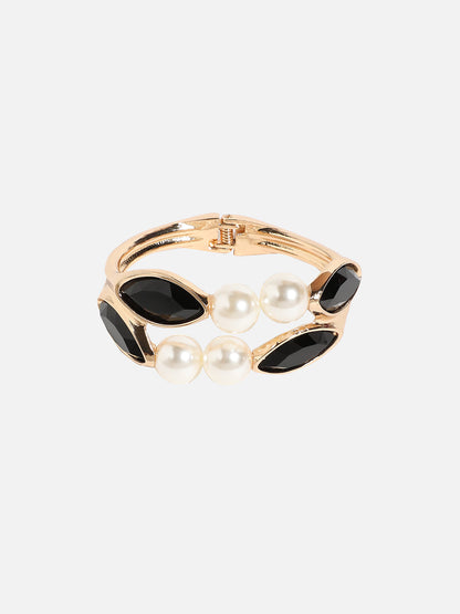 Gold-Plated Pearls Beaded Link Bracelet
