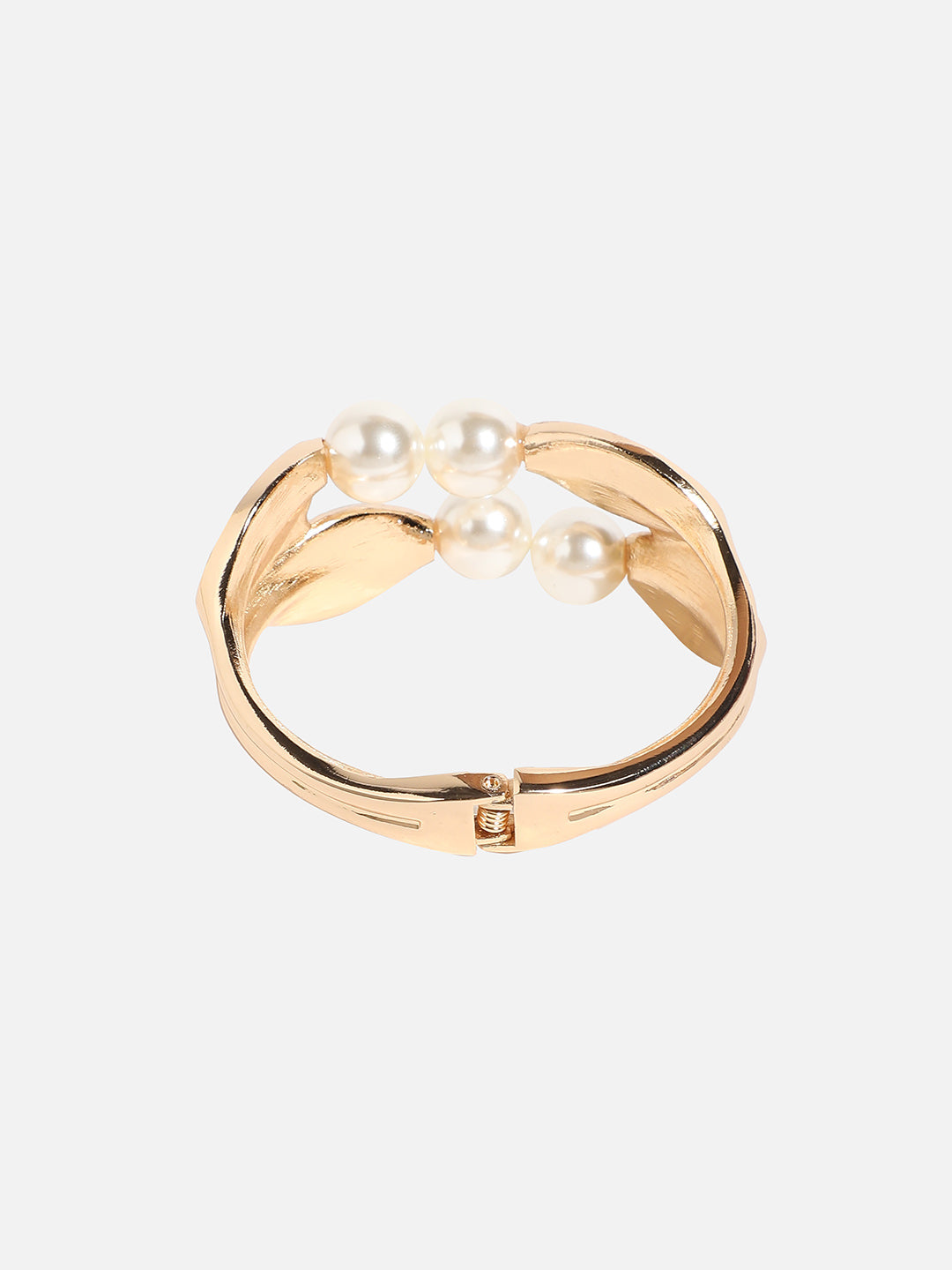 Gold-Plated Pearls Beaded Link Bracelet