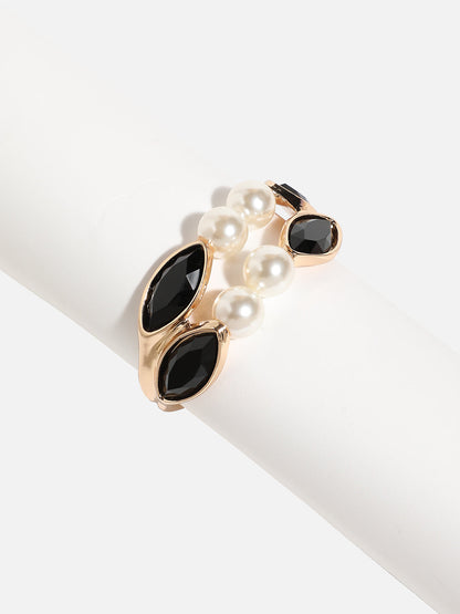 Gold-Plated Pearls Beaded Link Bracelet