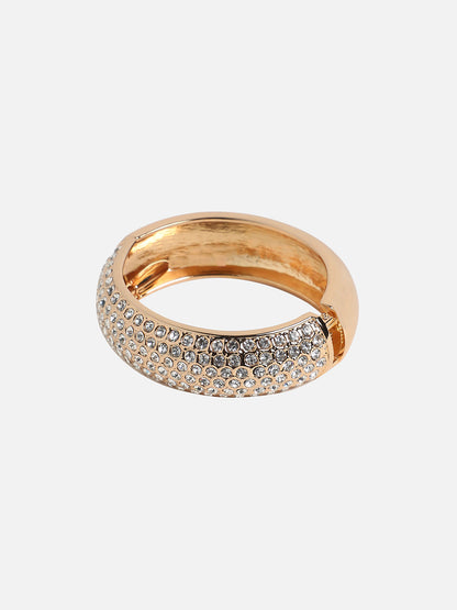 Gold-Plated Stone-Studded Bangle-Style Bracelet