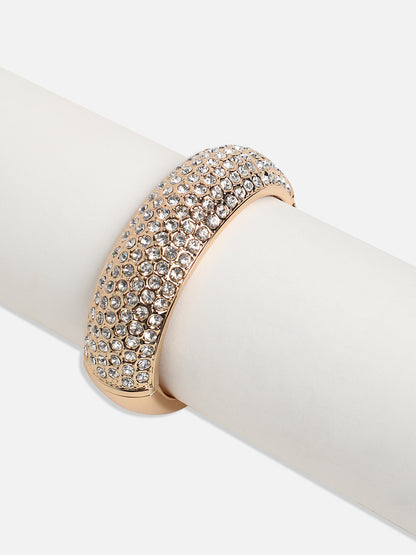 Gold-Plated Stone-Studded Bangle-Style Bracelet