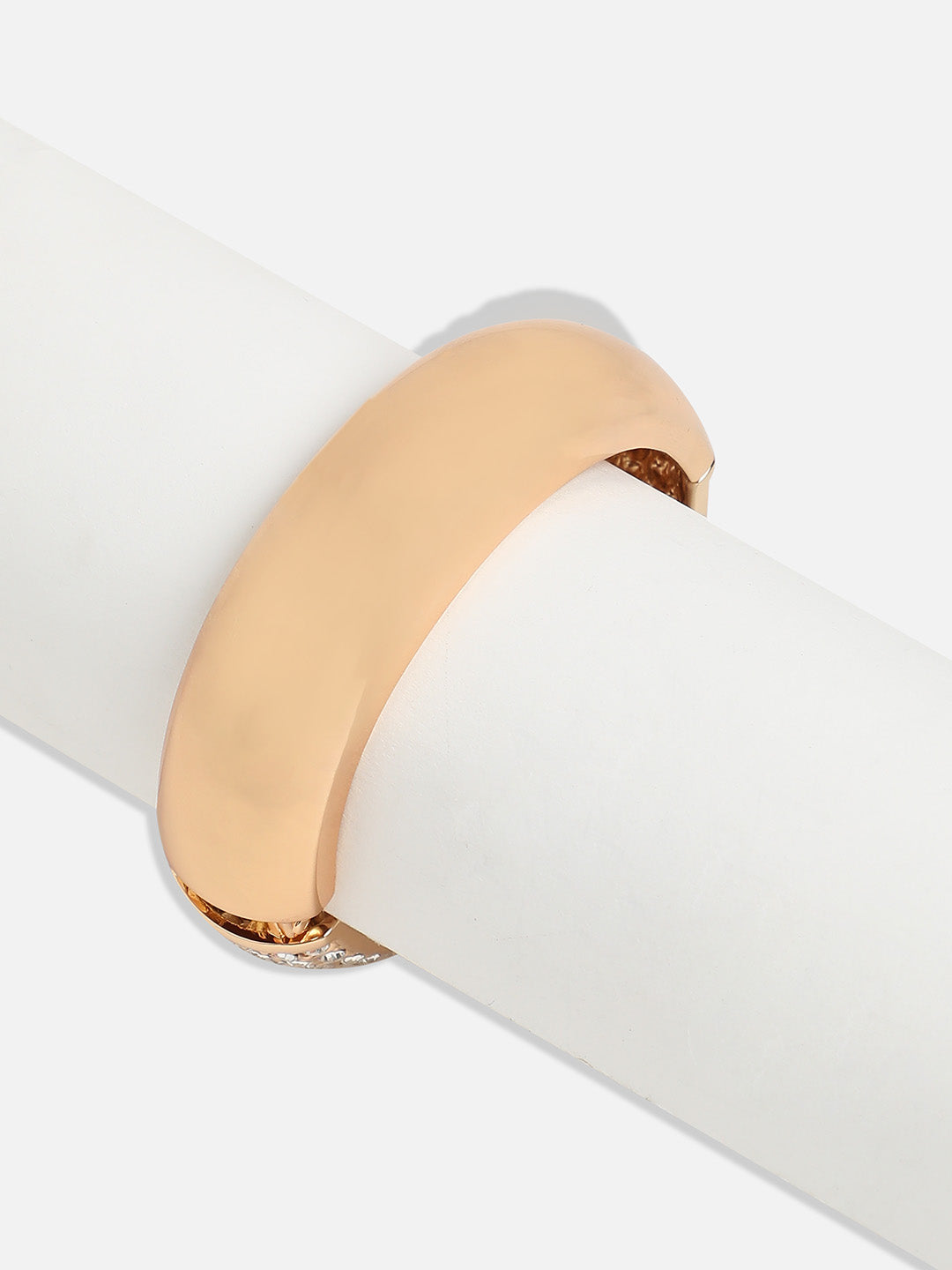 Gold-Plated Stone-Studded Bangle-Style Bracelet