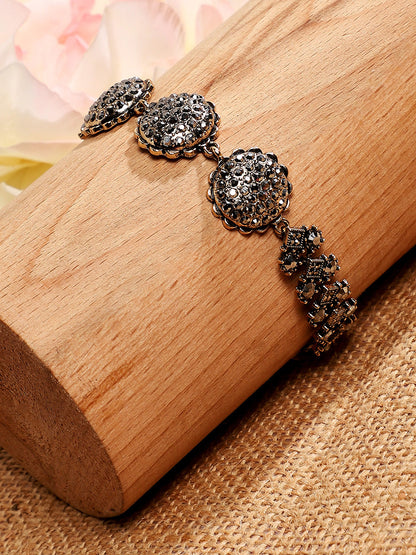 Gold-Plated Stone Studded Charm Bracelet
