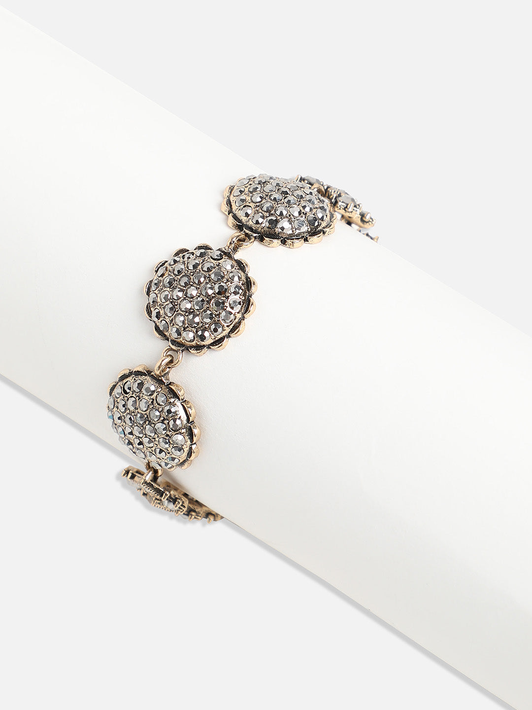 Gold-Plated Stone Studded Charm Bracelet