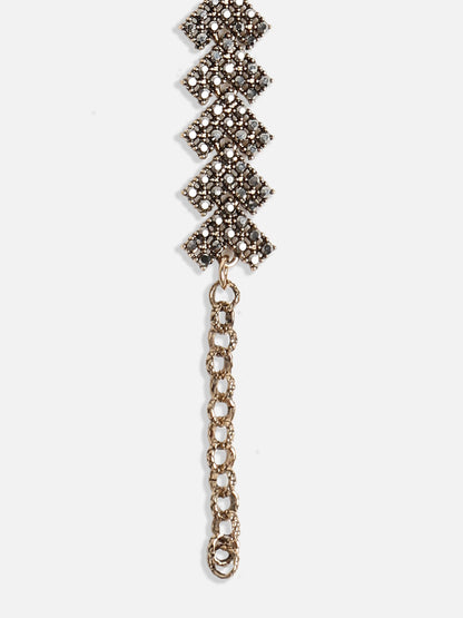 Gold-Plated Stone-Studded Link Bracelet