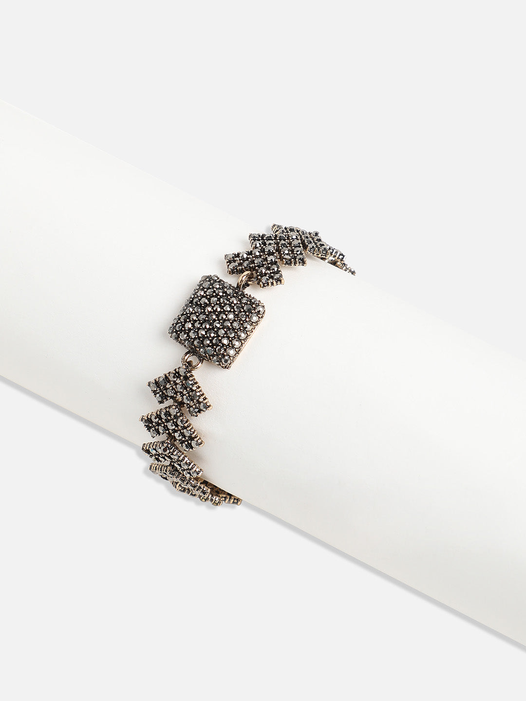 Gold-Plated Stone-Studded Link Bracelet