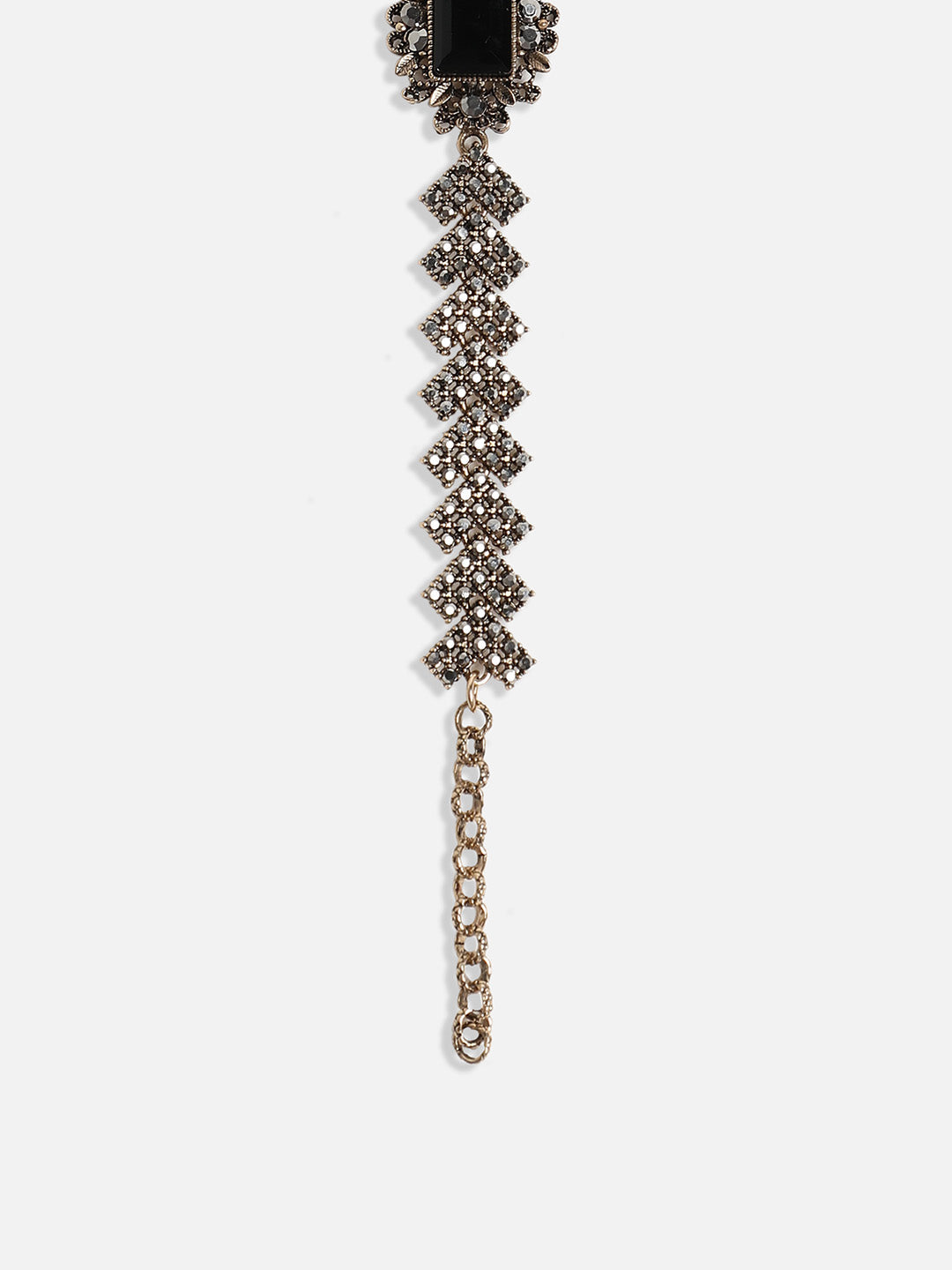 Gold-Plated Crystal Studded Link Bracelet