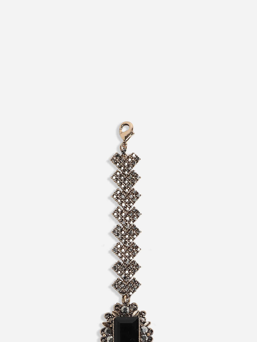 Gold-Plated Crystal Studded Link Bracelet