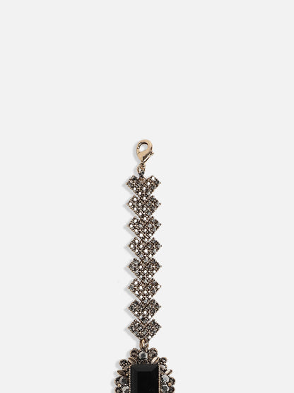 Gold-Plated Crystal Studded Link Bracelet
