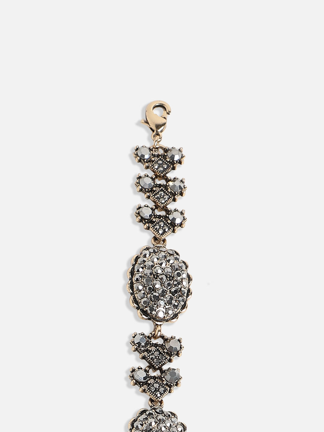 Gold-Plated Stone Studded Link Bracelet