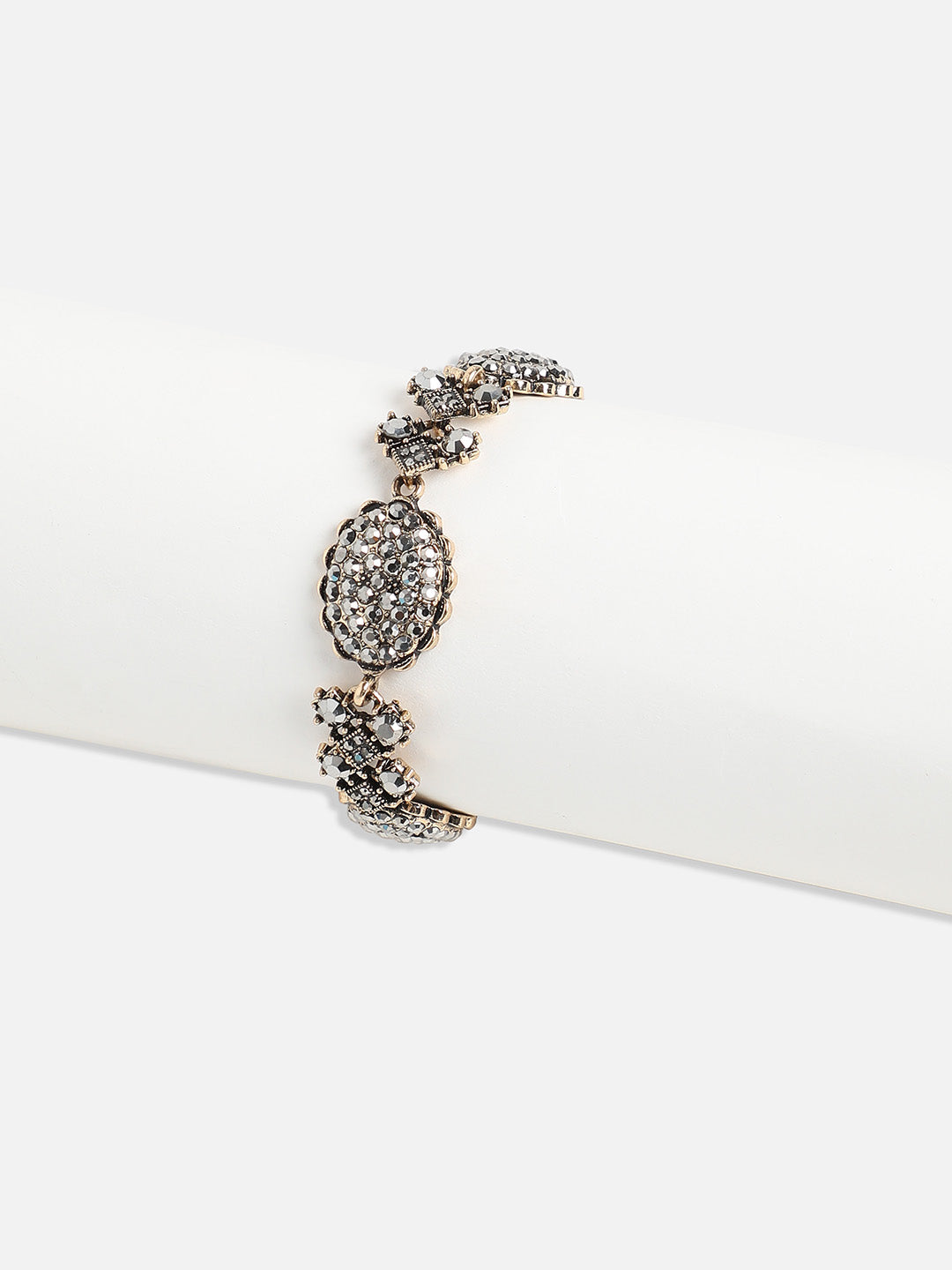 Gold-Plated Stone Studded Link Bracelet