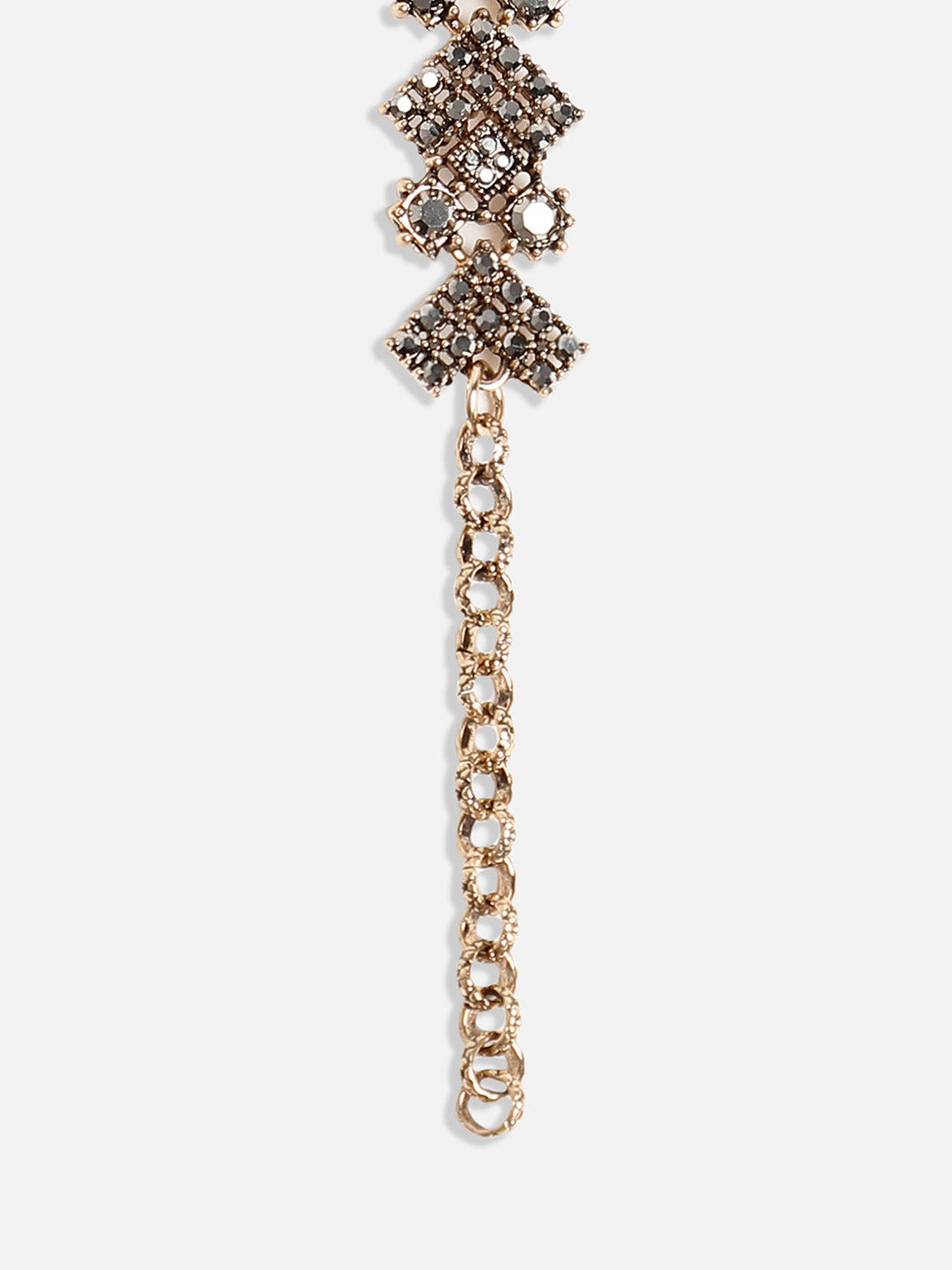 Gold-Plated Crystal Studded Link Bracelet
