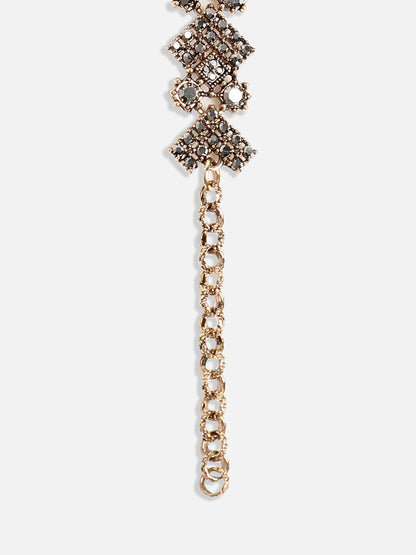 Gold-Plated Crystal Studded Link Bracelet