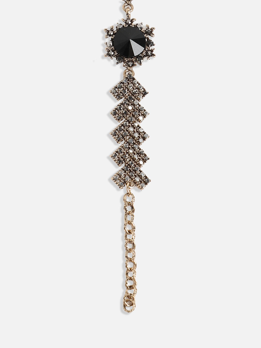 Gold-Plated Crystal Studded Charm Bracelet