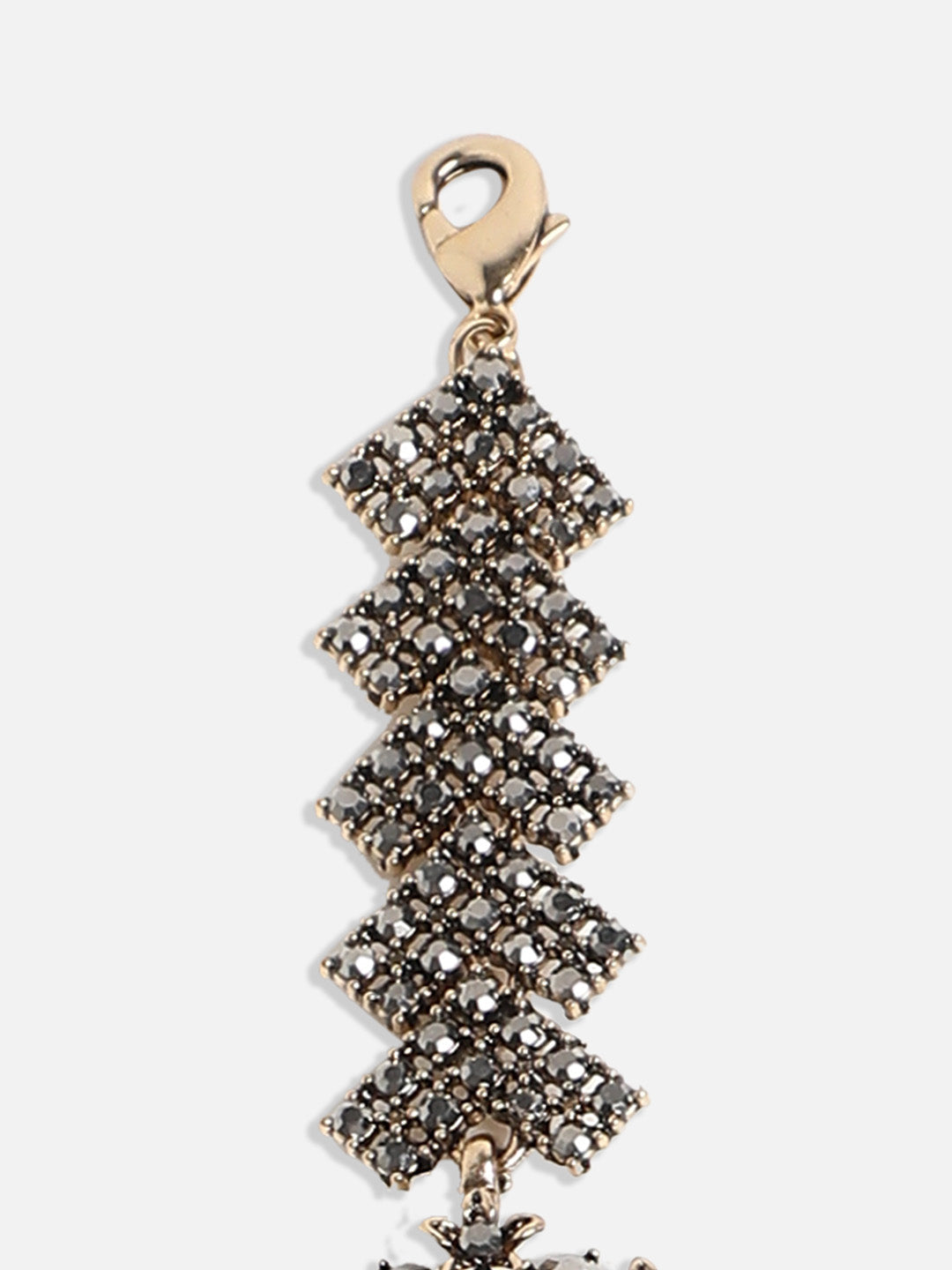Gold-Plated Crystal Studded Charm Bracelet