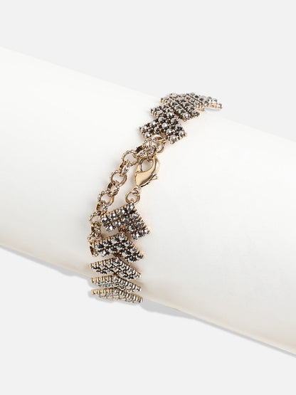 Gold-Plated Crystal Studded Charm Bracelet
