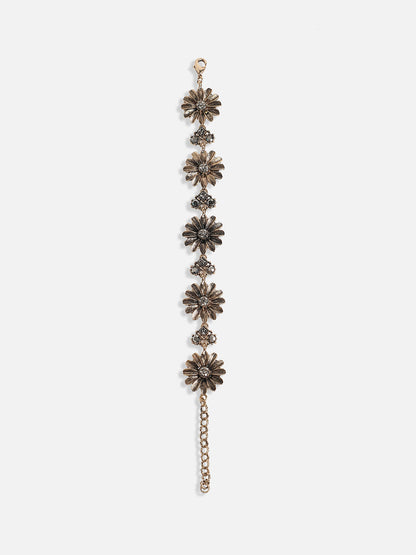 Gold-Plated Stone Studded Charm Bracelet