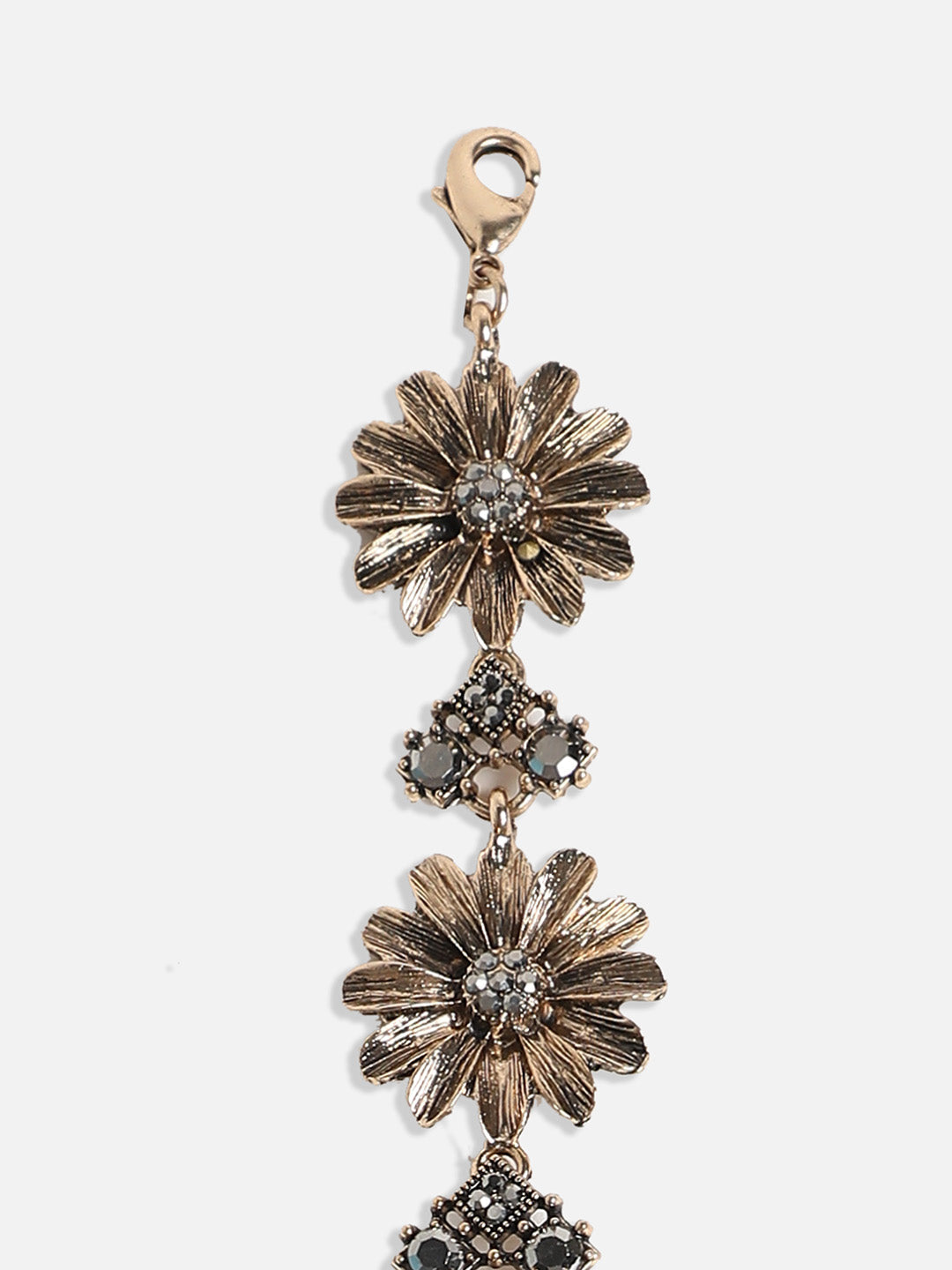 Gold-Plated Stone Studded Charm Bracelet