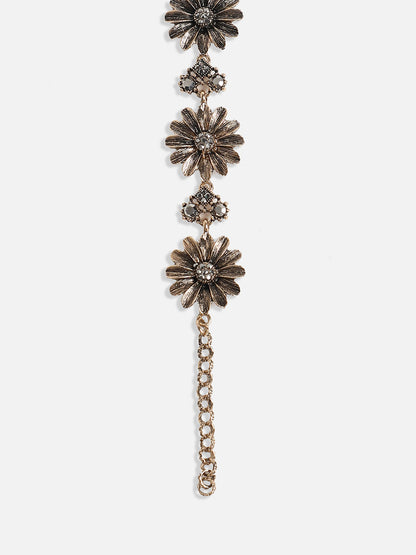 Gold-Plated Stone Studded Charm Bracelet