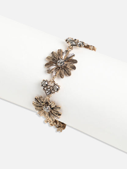 Gold-Plated Stone Studded Charm Bracelet