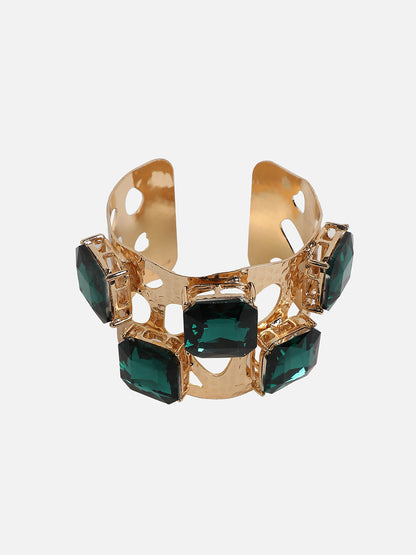 Gold-Plated Artificial Stones Bracelet