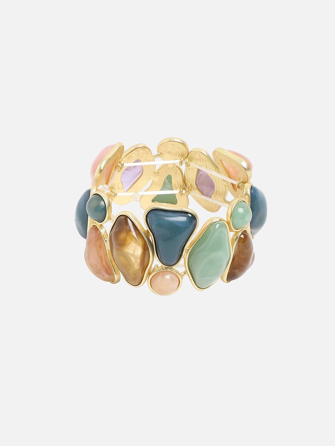 Gold-Plated Artificial Stones Studded Kada Bracelet
