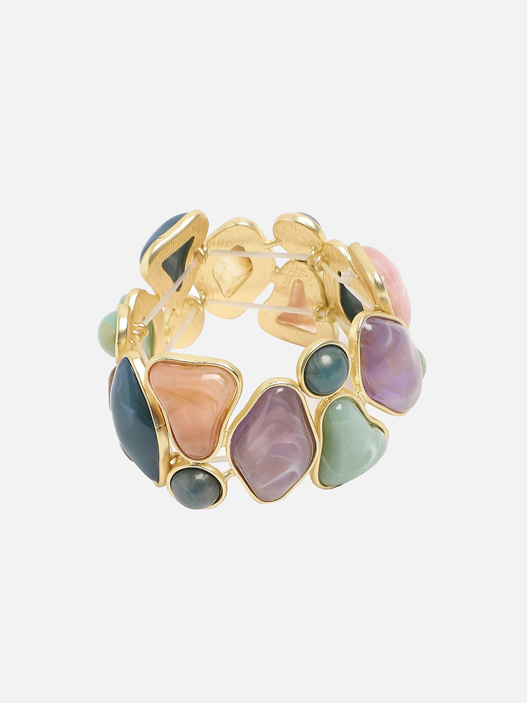 Gold-Plated Artificial Stones Studded Kada Bracelet