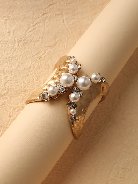 Gold-Plated Artificial Stones Studded Kada Bracelet