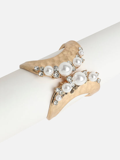 Gold-Plated Artificial Stones Studded Kada Bracelet