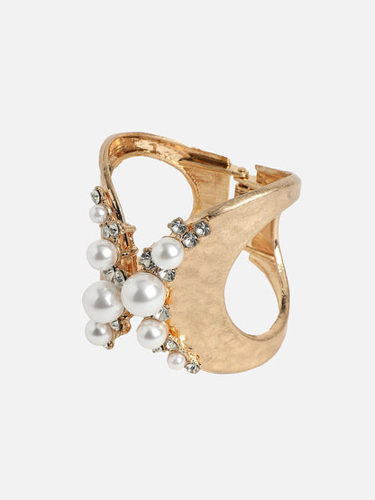 Gold-Plated Artificial Stones Studded Kada Bracelet