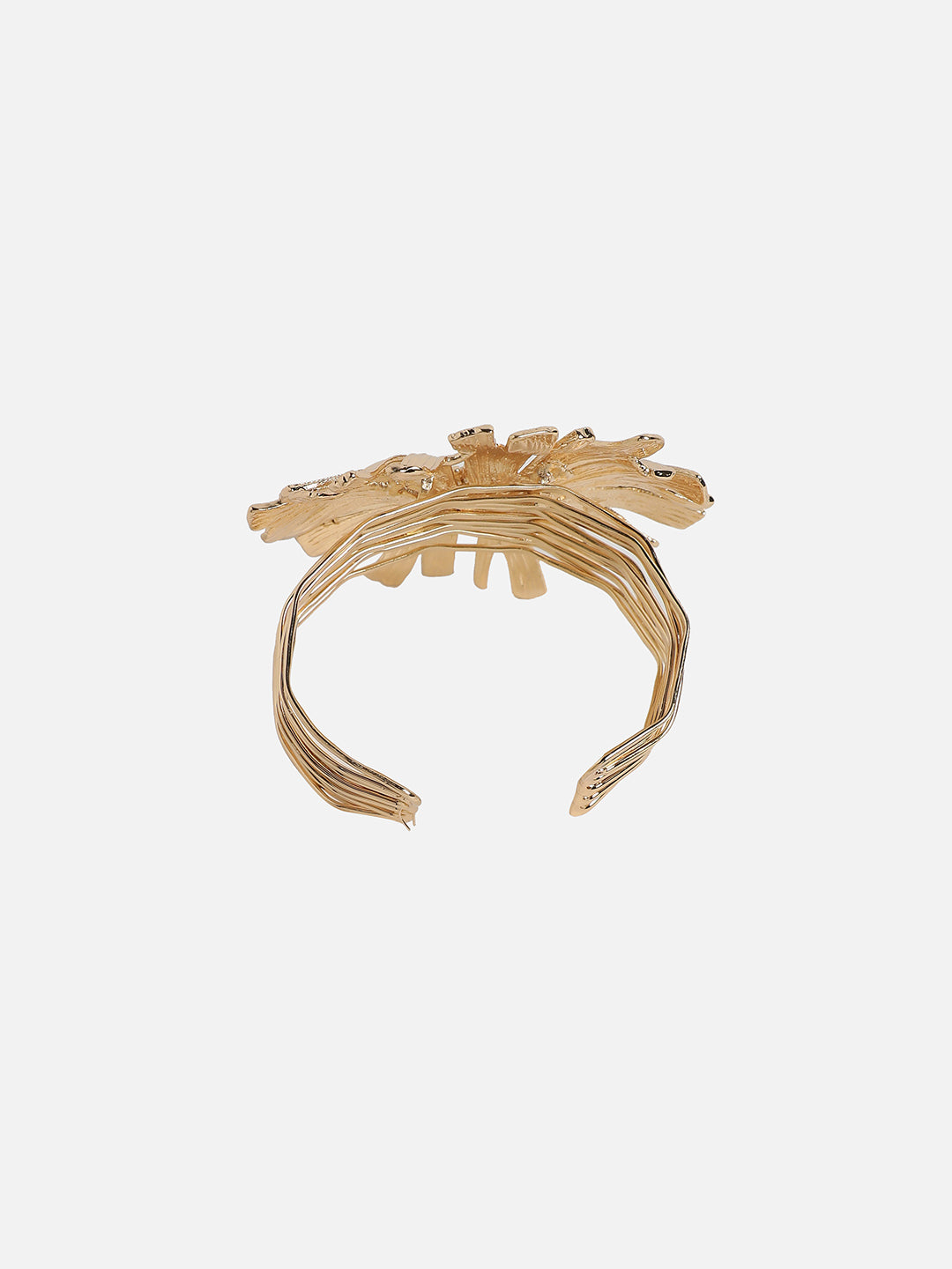 Gold-Plated Sunflower Statement Cuff Bracelet