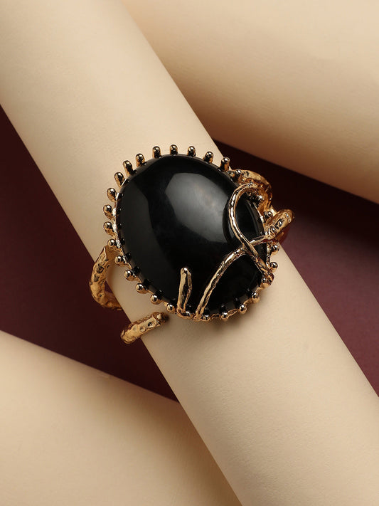 Gold Plated Stone Studded Bangle Style Bracelet