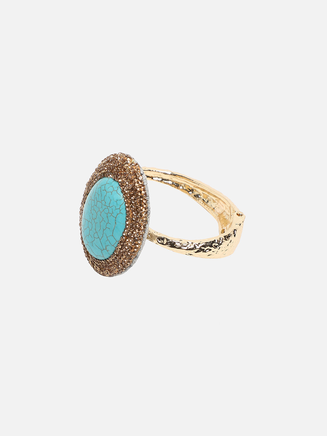 Gold Plated Stone Studded Bangle Style Bracelet