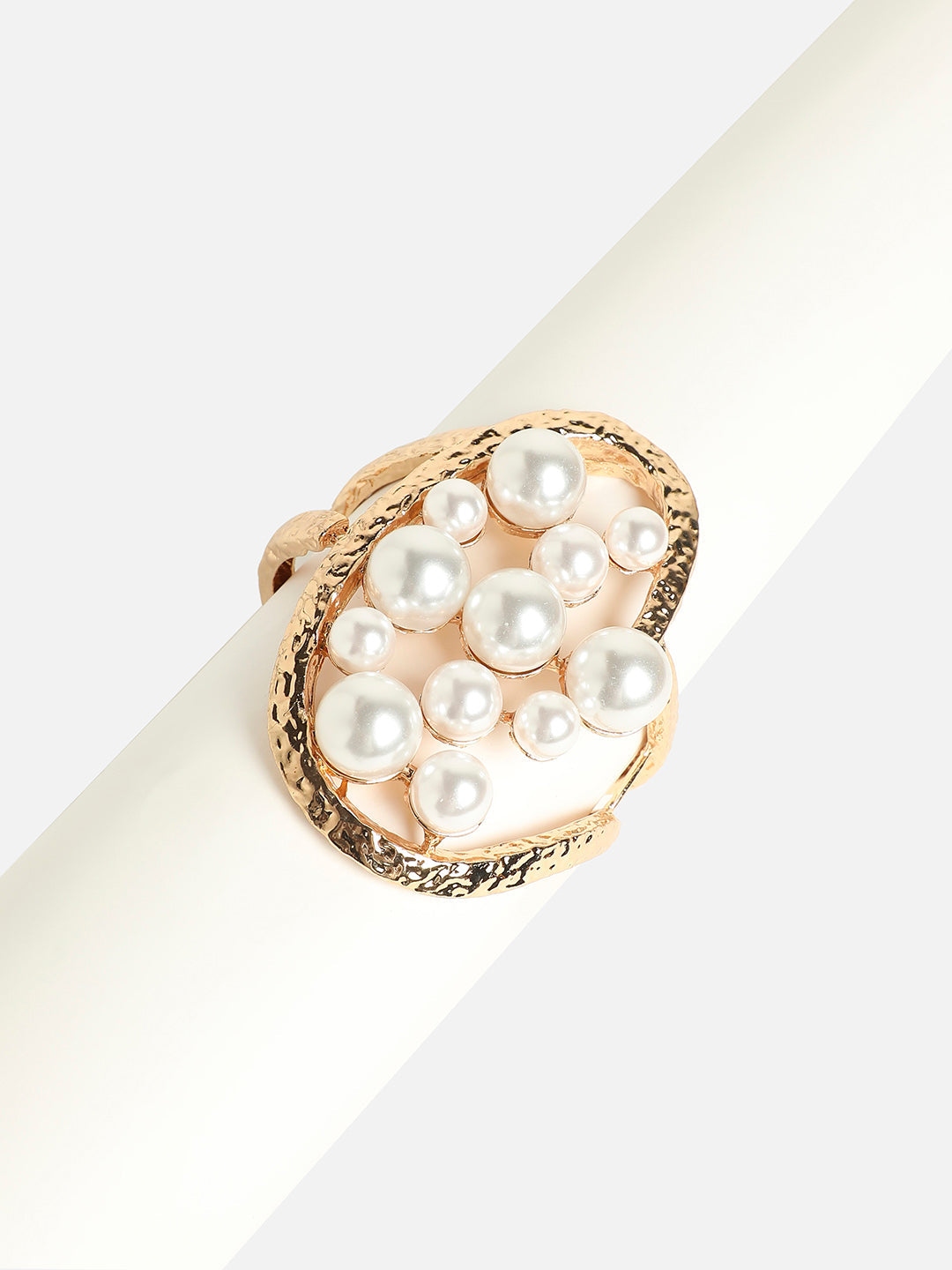 Silver-Plated Pearls Beaded Opulent Odesse Wraparound Bracelet