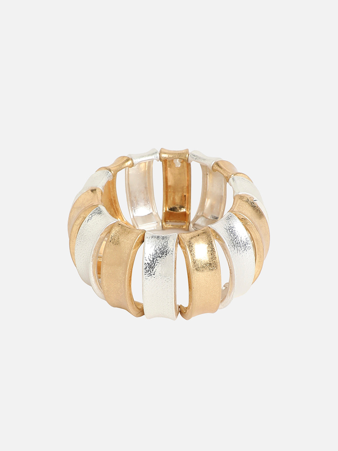 Gold-Plated Contrast Curve Cuff Bracelet