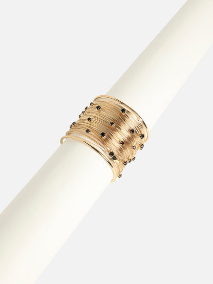Gold-Plated Artificial Stones Studded Kada Bracelet