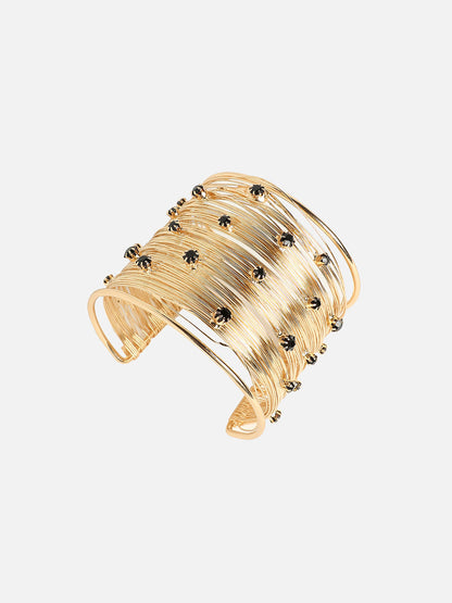 Gold-Plated Artificial Stones Studded Kada Bracelet