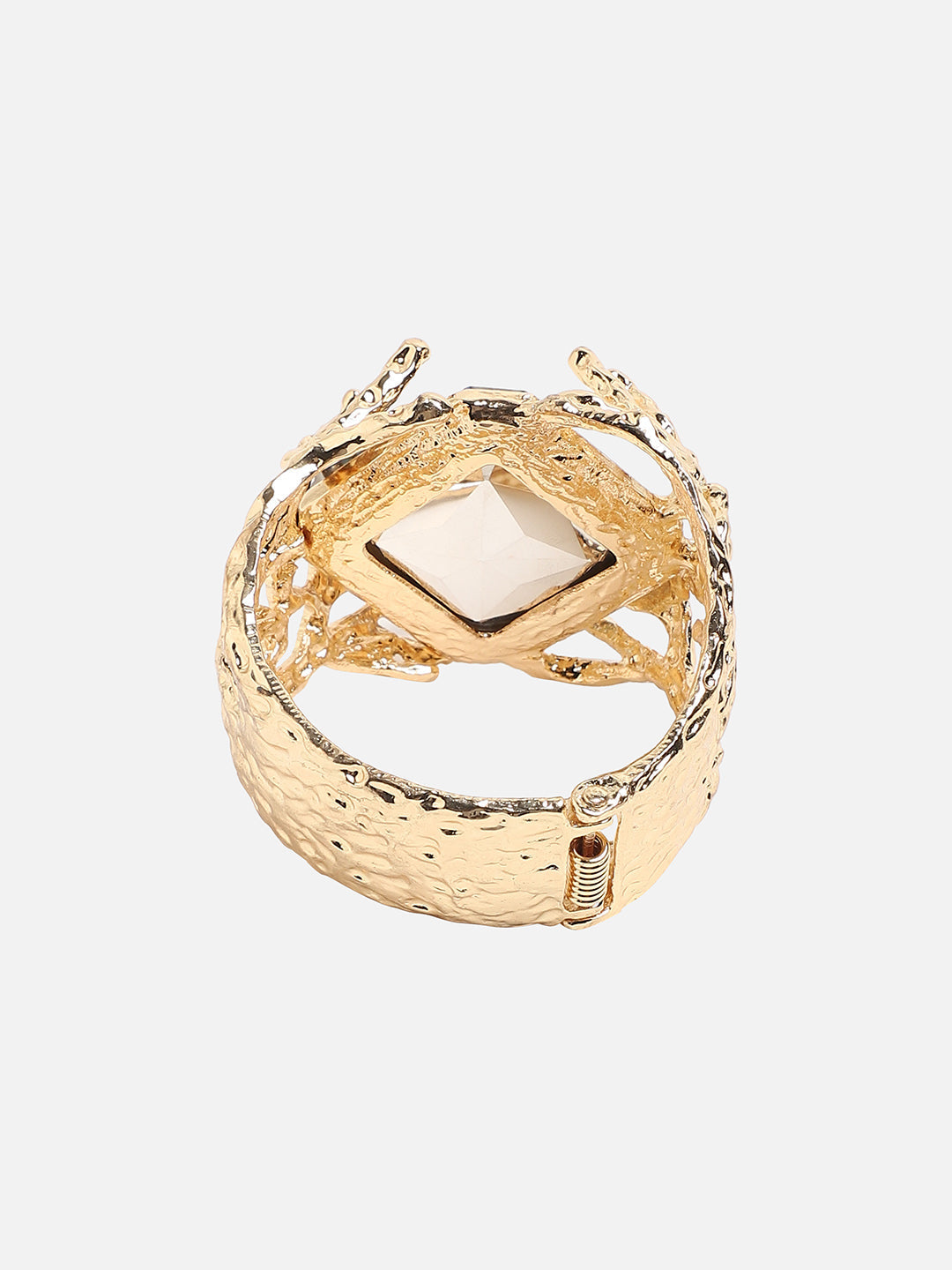 Gold Plated Crystals Studded Bangle Style Bracelet