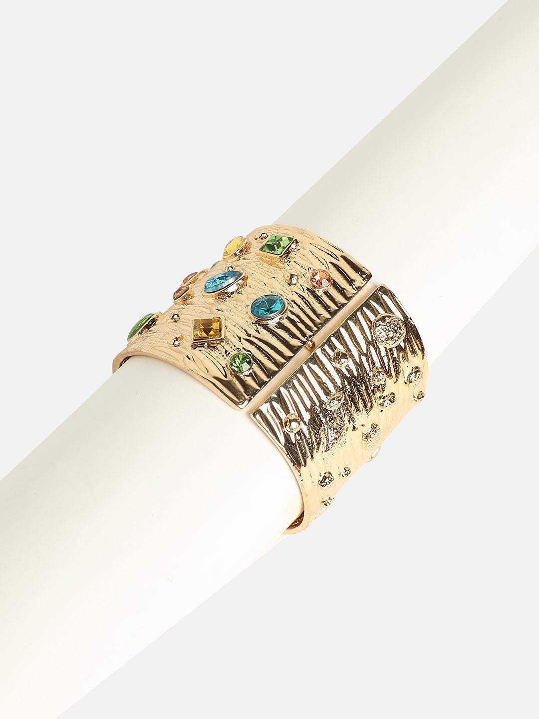 Gold-Plated Artificial Stones Studded Kada Bracelet