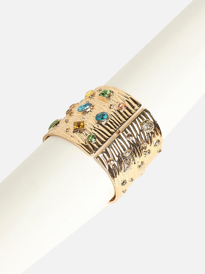 Gold-Plated Artificial Stones Studded Kada Bracelet