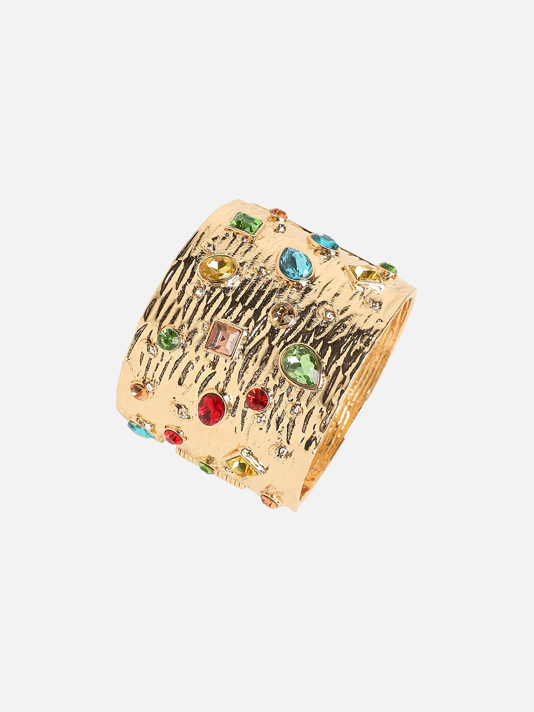 Gold-Plated Artificial Stones Studded Kada Bracelet