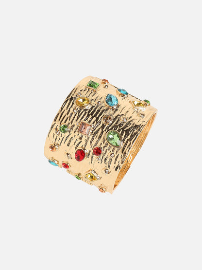 Gold-Plated Artificial Stones Studded Kada Bracelet