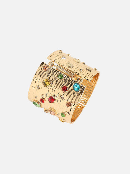 Gold-Plated Artificial Stones Studded Kada Bracelet