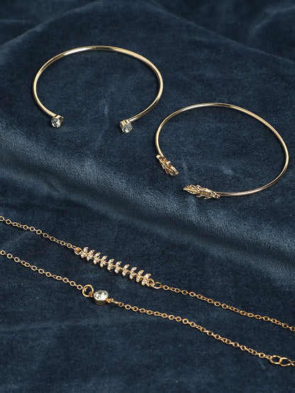 Women's The Foliage Multi-Layer Bracelet - California Gold