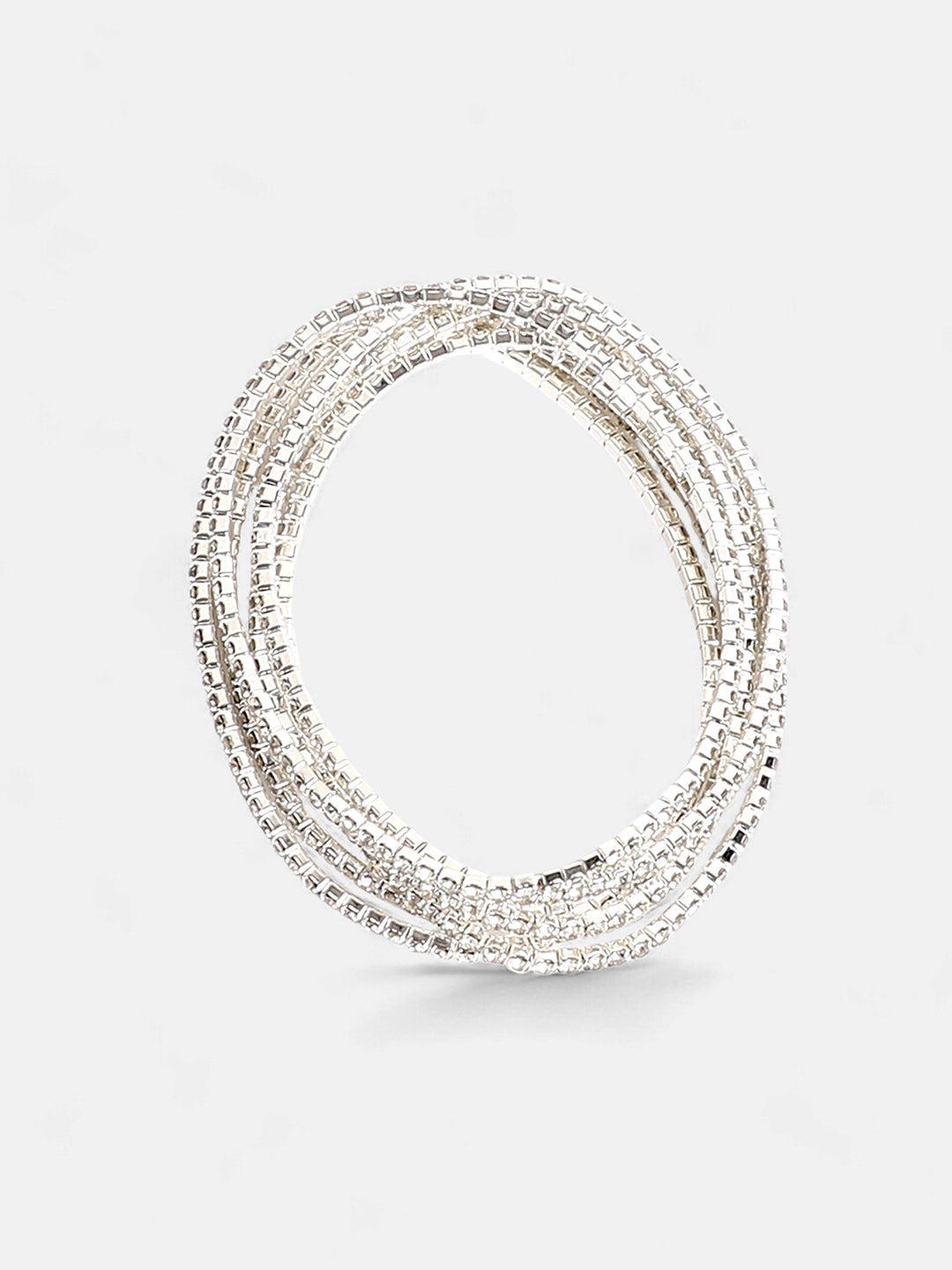 The Bling Multi-Layer Bracelet - Metallic Silver-SOHIBR8810