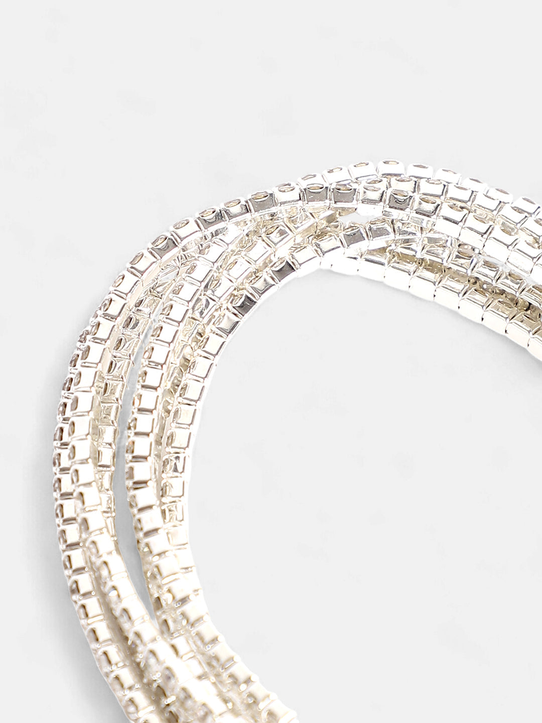 The Bling Multi-Layer Bracelet - Metallic Silver-SOHIBR8810