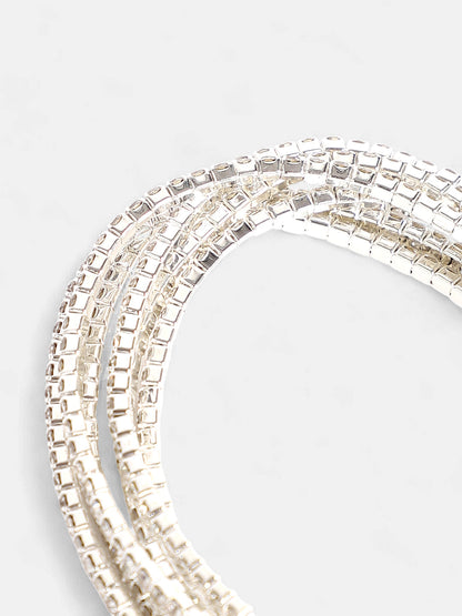The Bling Multi-Layer Bracelet - Metallic Silver-SOHIBR8810