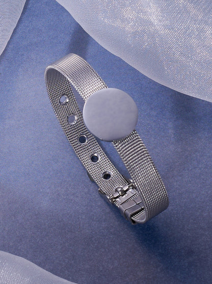 The Montre Statement Bracelet - Metallic Silver-SOHIBR8811