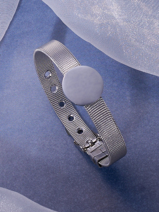 The Montre Statement Bracelet - Metallic Silver-SOHIBR8811