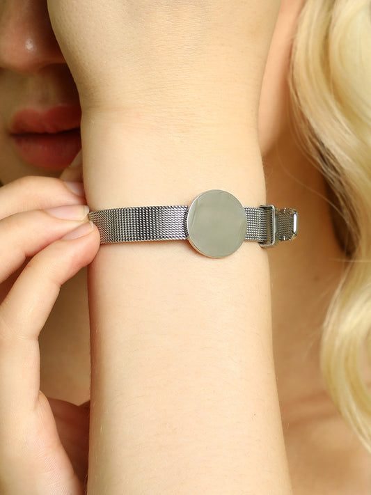 The Montre Statement Bracelet - Metallic Silver-SOHIBR8811